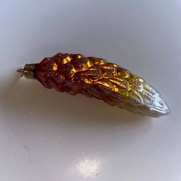 OLD WORLD CHRISTMAS GLASS PINE CONE GLITTER ORNAMENT - Picture 2 of 4